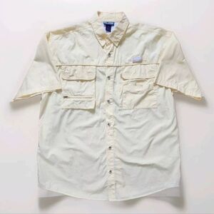 Reel Legends Performance Vented Multi-Pocket Fishing Shirt in Yellow - XL